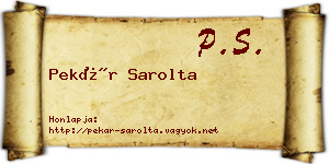 Pekár Sarolta névjegykártya