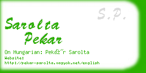 sarolta pekar business card